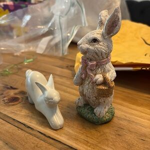 Set of two Easter bunny decorations